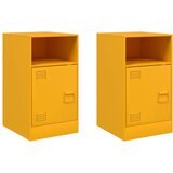 Furnova Nočna omarica 2 kosa gorčično rumena 34,5x39x62 cm jeklo, (21927301) | Shoptok.si
