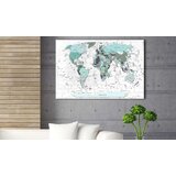  Slika na plutenoj podlozi - Sky-blue Border [Cork Map] 60x40 | shoptok.hr