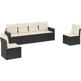  6-dijelni set vrtnih sofa s jastucima crni od poliratana | shoptok.hr