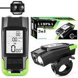  Set 3v1 USB akumulatorske LED kolesarske svetilke 4000mAh + števec in hupa