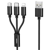 Remax Kabl Gition RC-131 USB 3u1 Lightning/Micro USB/Type C crni 1m