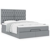 vidaXL Otomanski krevet s madracem svijetlosivi 140x190 cm od tkanine | shoptok.hr