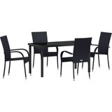  Set za objedovanje u vrtu od 5 dijelova Crni poli ratan | shoptok.hr