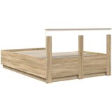  Krevetna konstrukcija S LED lampica Sonoma hrast 140 x 200 cm | shoptok.hr