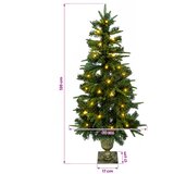 Mini božićno drvce 120 cm 100 LED lampica Topla bijela PVC i PE | shoptok.hr