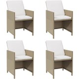 Maison Chic Vrtni Stoli - Stol za vrt z blazinami 4 kosi poli ratan bež JS748, (21877486) | Shoptok.si