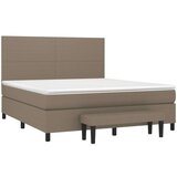  Box spring postelja z vzmetnico taupe 180x200 cm blago | Shoptok.si