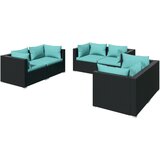 The Living Store Vrtna sedežna garnitura 6-delna z blazinami poli ratan črna - Vrtna Sedežna Garnitura, (21461157) | Shoptok.si