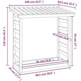  Stalak za drva za ogrjev 108x64,5x110 cm od masivne borovine | shoptok.hr