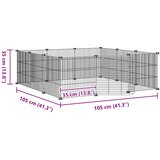  Kavez za kućne ljubimce s 12 panela i vratima crni 35x35 cm čelik | shoptok.hr