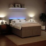 vidaXL Box spring postelja z vzmetnico svetlo siva 160x200 cm žamet | Shoptok.si