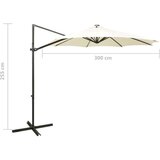  Konzolni suncobran sa šipkom i LED svjetlom 300 cm boja pijeska | shoptok.hr