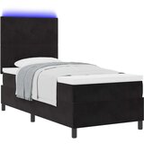 Box spring postelja z vzmetnico in LED črna 90x200 cm žamet, (22081089) | Shoptok.si