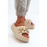 Boto Women's Foam Slides with Decorations on Thick Sole Light Beige Bremavia | ePonuda.com
