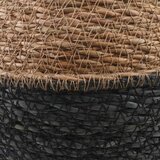  Saksija za biljke s ručkama Crna Ø 22 x 20 cm 100% morska trava | shoptok.hr