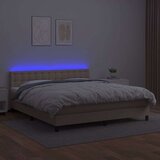  Box spring postelja vzmetnico LED kapučino 180x200 cm um. usnje, (20901765) | Shoptok.si