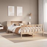 vidaXL Posteljni okvir brez vzmetnice 135x190 cm trdna borovina | Shoptok.si