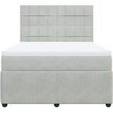  Krevet s oprugama i madracem svjetlosivi 140x190 cm baršunasti | shoptok.hr