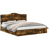 vidaXL postelja s shranjevanjem z vzglavjem dimljeni oreh 180 x 200 cm, (5000106015) | Shoptok.si