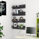 vidaXL Stenske police 4 kosi visok sijaj sive 80x11,5x18 cm iverna pl., (20620910) | Shoptok.si