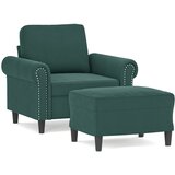  Fotelja s tabureom tamnozelena 60 cm baršunasta | shoptok.hr