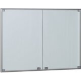 eurokraft pro Vitrina, aluminijast okvir, krilna vrata, možnost pritrditve 18 listov DIN A4, VxŠxG 970 x 1330 x 50 mm, oglat okvir | Shoptok.si