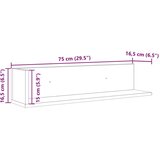 vidaXL Stenske police 2 kosa starinski les 75x16,5x16,5 cm inž. les | Shoptok.si