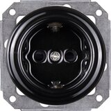  Elhard - Dupla keramička retro kućna utičnica sa okvirom SCHUKO 230V crna Slike