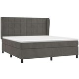  Box spring postelja z vzmetnico temno siva 180x200 cm žamet, (20790266) | Shoptok.si