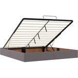 vidaXL Otomanski posteljni okvir z vzmetnicami siv 200x200cm um. usnje, (21611363) | Shoptok.si