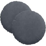  Jastučići za sjedenje 2 pcs Tamno siva Ø30 x 13 cm Baršun | shoptok.hr