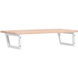  Zidna polica za umivaonik od čelika i masivne hrastovine Smeđa 100 x 50 x 2.5 cm | shoptok.hr