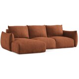 Makamii Sklopiva kutna garnitura od šenila boja terakote (s lijevim kutom/s ležaljkom) Leila – | shoptok.hr