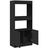 vidaXL Visoka omara črna 63x33x140 cm inženirski les | Shoptok.si