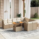 vidaXL 10-dijelni set vrtnih sofa s jastucima bež od poliratana | shoptok.hr