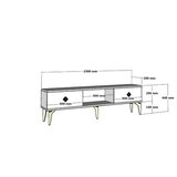 Hanah home TV komoda Herry, 150x44,6x29,6 cm, Bijelo-Srebrne boje | Eponuda.ba