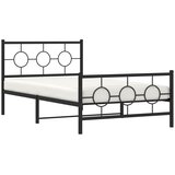  Metalni okvir kreveta uzglavlje i podnožje crni 107x203 cm | shoptok.hr
