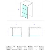 Copen stakleni paravan monte crni mat ram - 120 cm | ePonuda.com