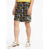 Puma Blue-Black Men's Patterned Sporot Notebook Shorts - Men Cene