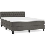  Box spring postelja z vzmetnico temno siva 140x200 cm žamet, (20725863) | Shoptok.si