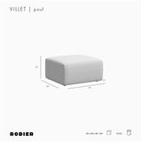 Rodier Siv žameten tabure Villet – | Shoptok.si