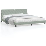 vidaXL Okvir za krevet s uzglavljem svjetlosivi 200x200 cm baršunasti | shoptok.hr