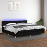 The Living Store Box spring postelja z vzmetnico LED črna 200x200 cm blago - Box Spring Postelja, (21515974) Cene