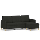  Trosjed s tabureom crni 180 cm od tkanine | shoptok.hr