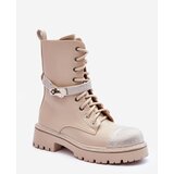 Boto Women's Embellished Leather Boots Workery Beige Totah | shoptok.hr