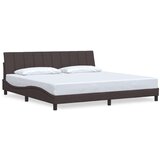 vidaXL Posteljni okvir brez vzmetnice temno rjav 200x200 cm blago, (21670761) | Shoptok.si