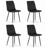  Set od 4 stolice LAVA - crni baršun | shoptok.hr