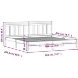  Okvir za krevet od masivnog drva 180 x 200 cm 6FT veliki bračni | shoptok.hr