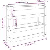 vidaXL visoka greda siva 77x25x66 cm trdna borovina | Shoptok.si