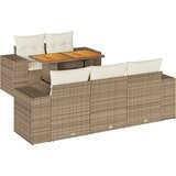  6-dijelni set vrtnih sofa s jastucima bež od poliratana | shoptok.hr